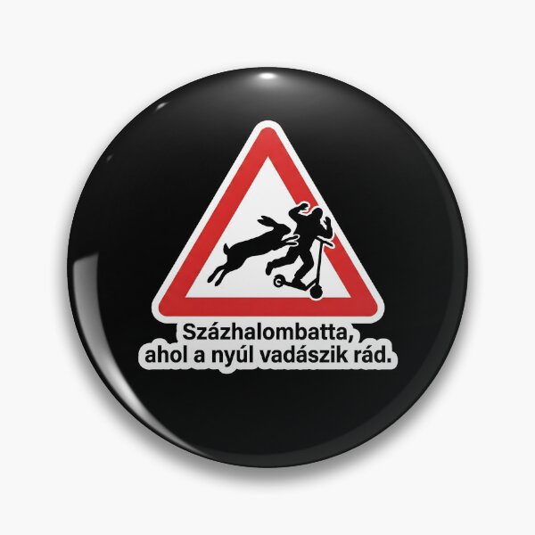 Item preview, Hungarian Traffic Sign Meme - Rabbit Attacks Scooter designed and sold by pakehart.