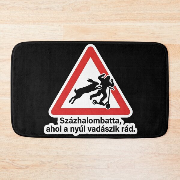 Item preview, Hungarian Traffic Sign Meme - Rabbit Attacks Scooter designed and sold by pakehart.