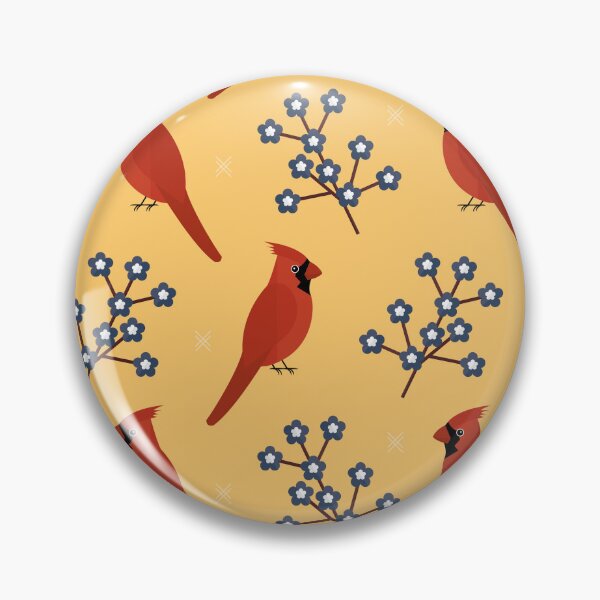 Item preview, Red cardinals on yellow designed and sold by reneesillus.