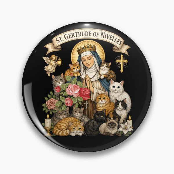 Item preview, St. Gertrude of Nivelles Cats designed and sold by super-think.