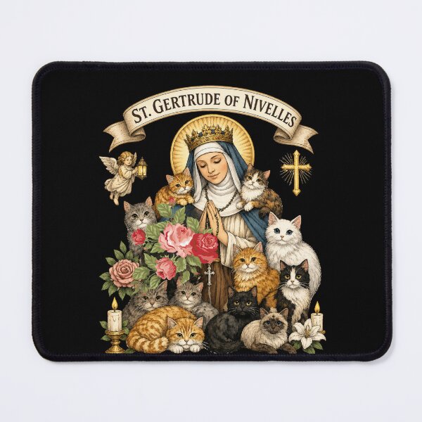 Item preview, St. Gertrude of Nivelles Cats designed and sold by super-think.