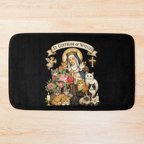 Item preview, St. Gertrude of Nivelles Cats designed and sold by super-think.