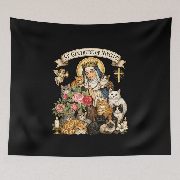 Item preview, St. Gertrude of Nivelles Cats designed and sold by super-think.