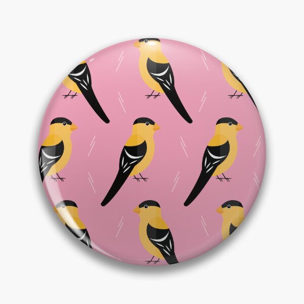 Item preview, American goldfinches on pink designed and sold by reneesillus.
