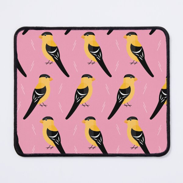 Item preview, American goldfinches on pink designed and sold by reneesillus.
