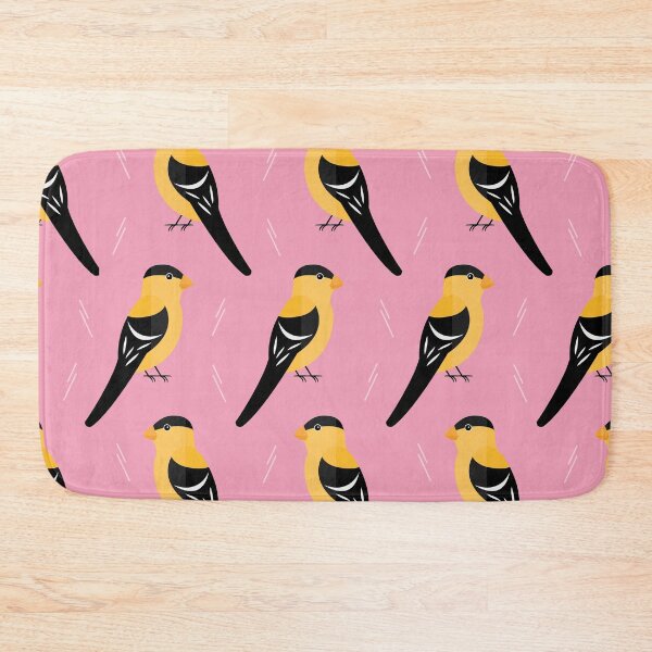 Item preview, American goldfinches on pink designed and sold by reneesillus.