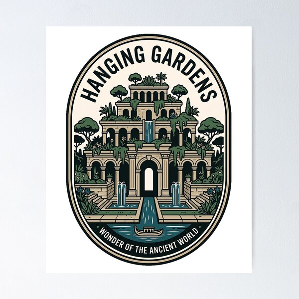 Item preview, Vintage Hanging Gardens of Babylon Ancient Wonder designed and sold by k3rstman1.