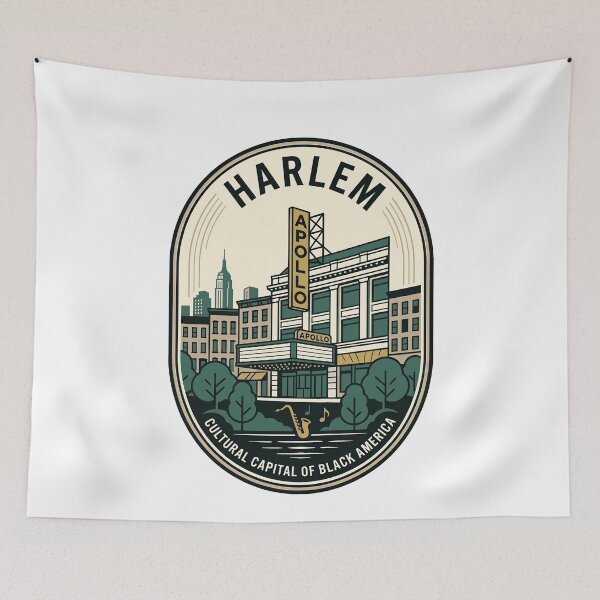 Item preview, Harlem Apollo Theater Vintage Jazz Cityscape designed and sold by k3rstman1.