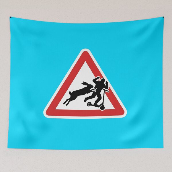 Item preview, Danger Warning Sign - Rabbit vs Scooter designed and sold by pakehart.