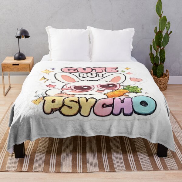 Item preview, Cute But Psycho Bunny Sticker – Kawaii Rabbit Aesthetic designed and sold by myteesmypassion.