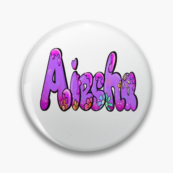 Item preview, Aiesha Name Sticker - Purple Bubble Drip Floral Art designed and sold by Artonmytee.