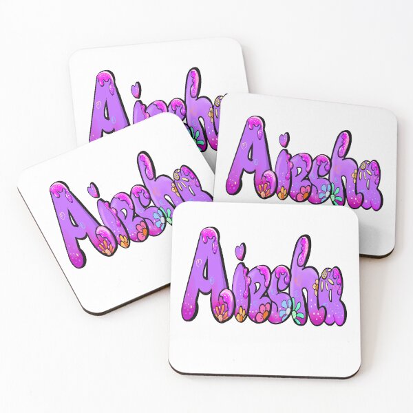 Item preview, Aiesha Name Sticker - Purple Bubble Drip Floral Art designed and sold by Artonmytee.
