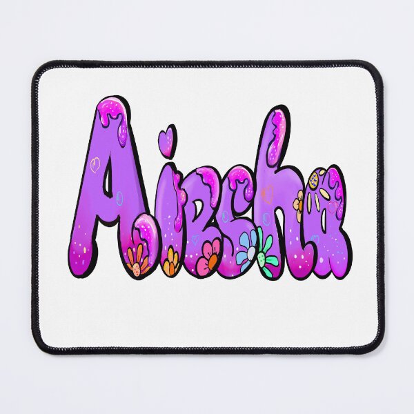 Item preview, Aiesha Name Sticker - Purple Bubble Drip Floral Art designed and sold by Artonmytee.