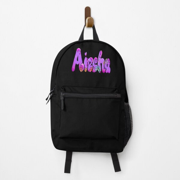 Item preview, Aiesha Name Sticker - Purple Bubble Drip Floral Art designed and sold by Artonmytee.