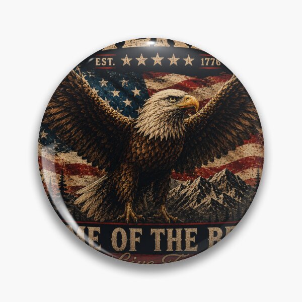 Item preview, America Eagle – Land of the Free Home of the Brave Vintage Patriotic Design designed and sold by Fishartpoint.