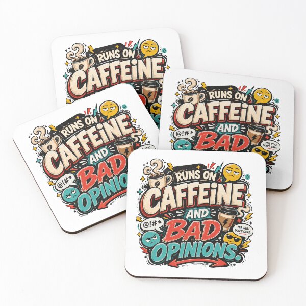 Item preview, Runs On Caffeine And Bad Opinions Funny Coffee Humor designed and sold by Pepeartshop.