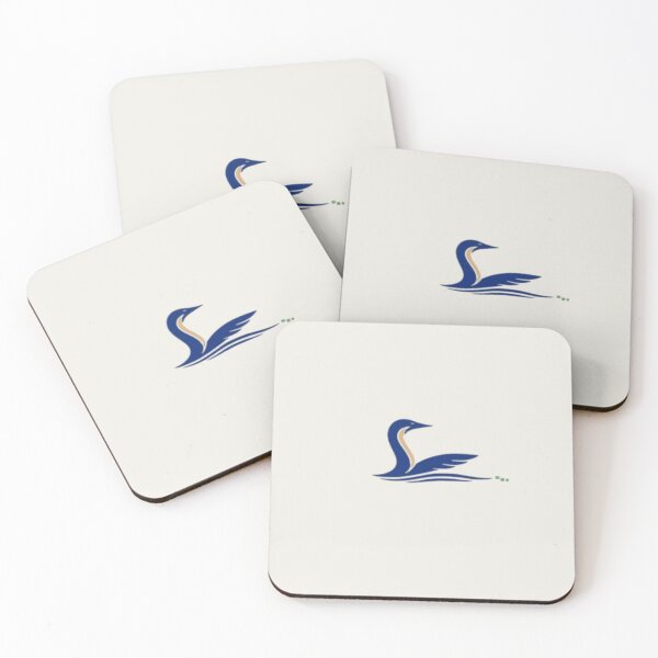 Item preview, Minimalist Water Bird Line Art - Abstract Swan Navy and Cream Edition designed and sold by Inkfino.
