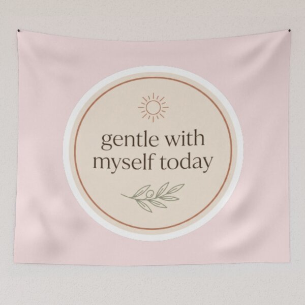 Item preview, Gentle With Myself Today – Mindful Self Care Spiritual Typography Design designed and sold by CosmicQuietLab.