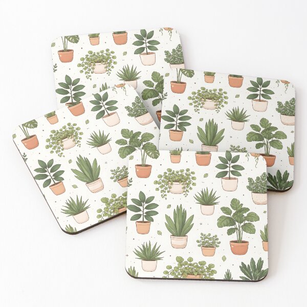 Item preview, Houseplant Haven Pattern – Cozy Indoor Plant Collection Illustration designed and sold by blankTeeShirt.