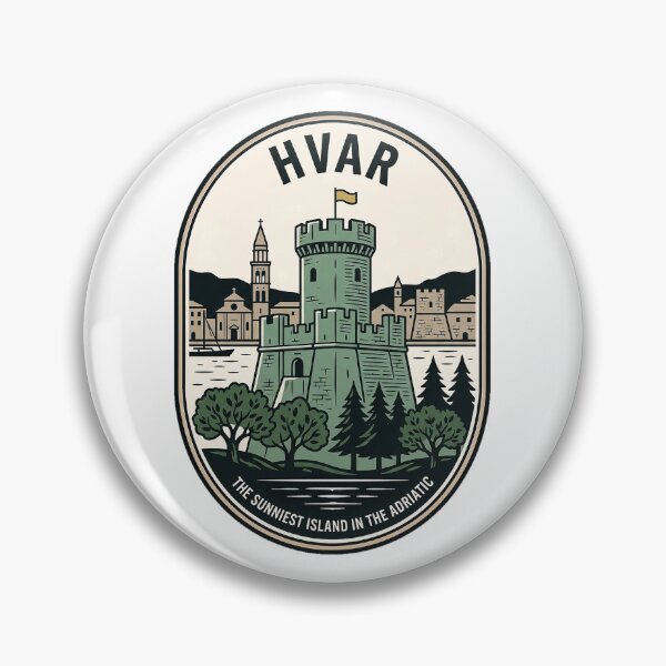 Item preview, Vintage Hvar Croatia Sunniest Island Adriatic Badge designed and sold by k3rstman1.