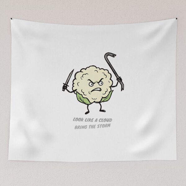 Item preview, Angry Cauliflower with Weapons designed and sold by PM.