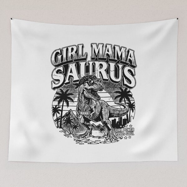 Item preview,  Girl Mama Saurus Girl Power 90s Soul Retro T-Rex Mom Daughters Dino  designed and sold by graphixpolash.