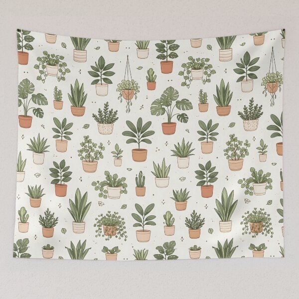 Item preview, Charming Houseplant Collection Pattern  designed and sold by blankTeeShirt.