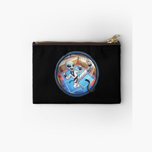 Item preview, Funny Grey Alien Taekwondo Black Belt Flying Kick designed and sold by Sunkhung.