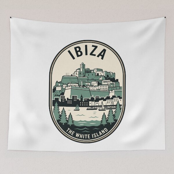 Item preview, Retro Ibiza Spain White Island Travel Emblem designed and sold by k3rstman1.