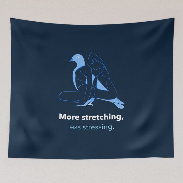 Item preview, More Stretching Less Stressing Dove Pose Yoga T-Shirt designed and sold by WellspringXflow.