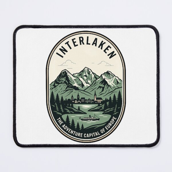 Item preview, Interlaken Switzerland Adventure Capital Retro Travel Badge designed and sold by k3rstman1.