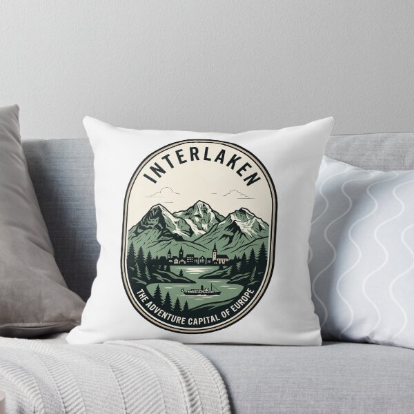 Item preview, Interlaken Switzerland Adventure Capital Retro Travel Badge designed and sold by k3rstman1.