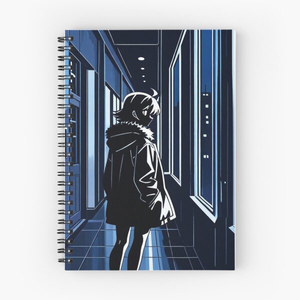 Item preview, Anime - Silhouette Hallway Night City Window designed and sold by AnimeShin.