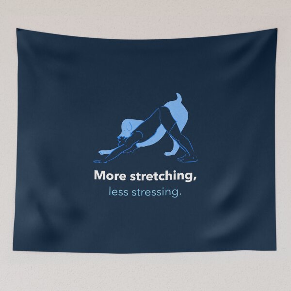 Item preview, More Stretching Less Stressing Dog Pose Yoga T-Shirt designed and sold by WellspringXflow.