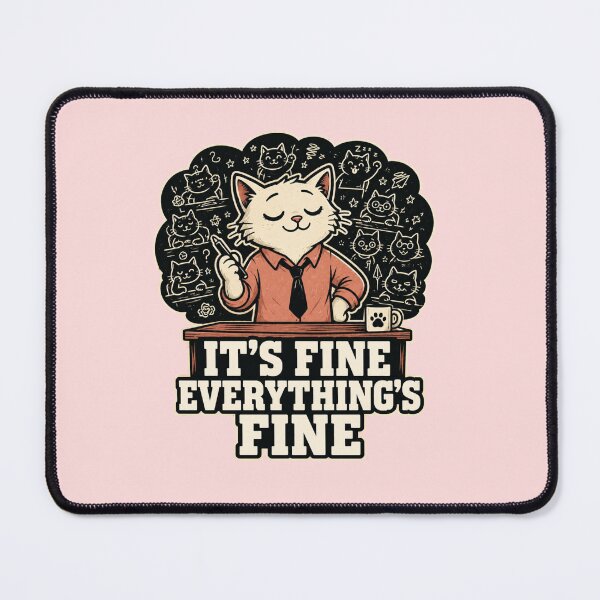 Item preview, Overwhelmed Teacher Cat Funny Sarcastic Burnout Gift designed and sold by Gentlestate.
