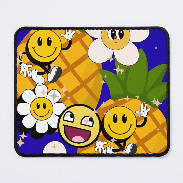 Item preview, Happy Pineapple Smiley Retro Pattern designed and sold by Extremeallie.