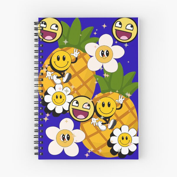 Item preview, Happy Pineapple Smiley Retro Pattern designed and sold by Extremeallie.