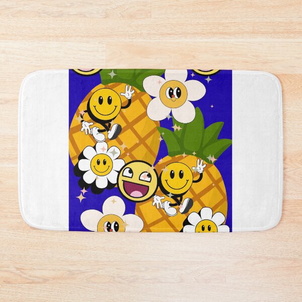 Item preview, Happy Pineapple Smiley Retro Pattern designed and sold by Extremeallie.