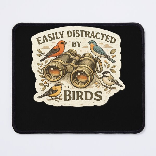 Item preview, Easily Distracted By Birds Vintage Bird Watching Binoculars Nature Lover Design . designed and sold by AGawas.