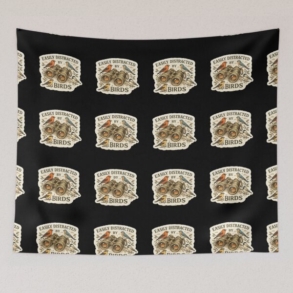 Item preview, Easily Distracted By Birds Vintage Bird Watching Binoculars Nature Lover Design . designed and sold by AGawas.