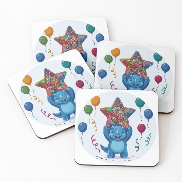 Item preview, Cute Blue Triceratops 9th Birthday Party designed and sold by Tronstell.