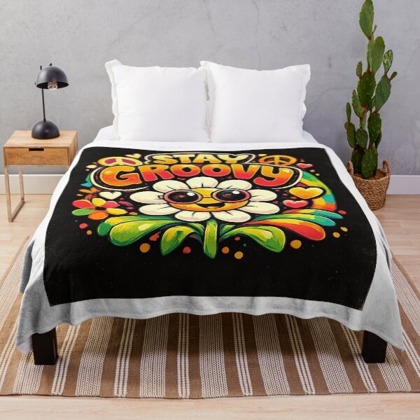 Item preview, Stay Groovy Retro 70s Hippie Daisy Flower Art  designed and sold by brkydesign.