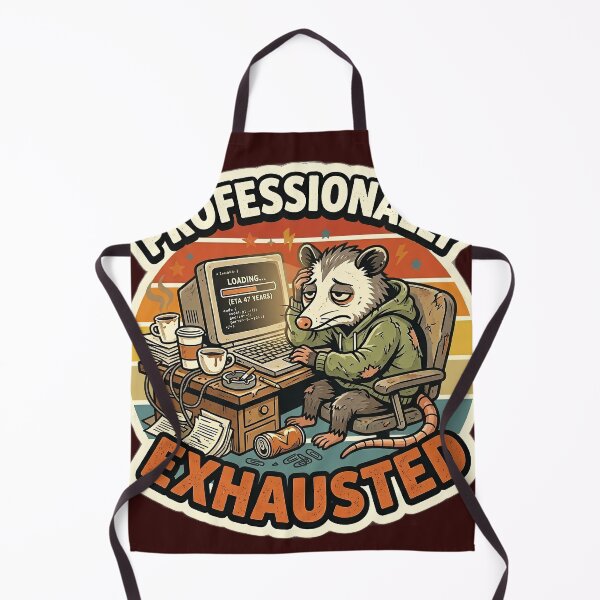 Item preview, Professionally Exhausted Opossum Retro Tech Burnout designed and sold by SoftAuraStudi0.