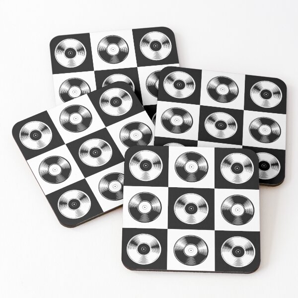 Item preview, Black and White Vinyl Album Checkered Pattern designed and sold by PILANTROP.