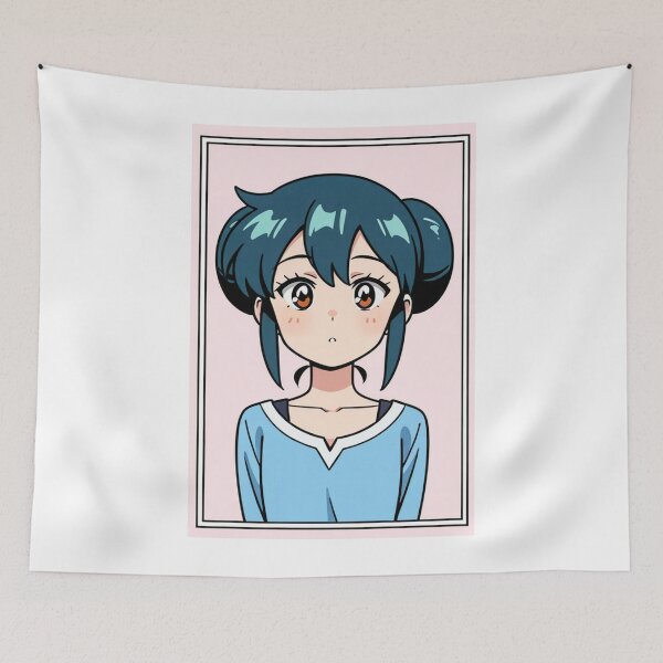 Item preview, Anime - Teal Hair Girl Pink Background designed and sold by AnimeShin.