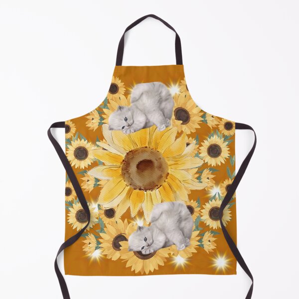 Aperçu de l'œuvre Chaton douillet à motif de tournesols, rêve de chaton créée et vendue par Extremeallie.
