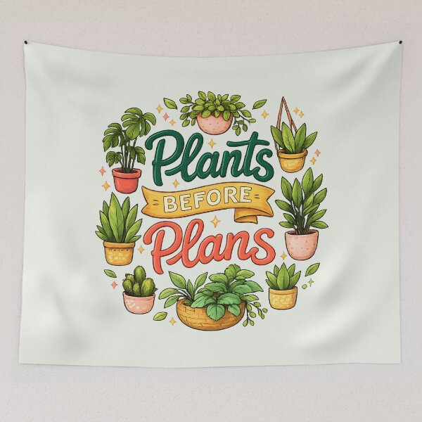Item preview, Plants Before Plans – Cute Houseplant Lover Design designed and sold by blankTeeShirt.