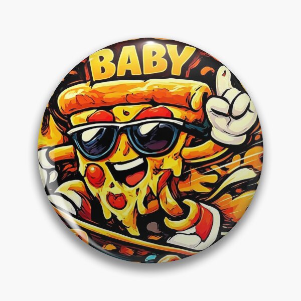 Item preview, Slice Slice Baby Funny Pizza Skating Retro Pop Culture Art designed and sold by brkydesign.