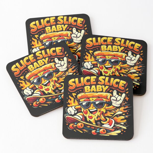 Item preview, Slice Slice Baby Funny Pizza Skating Retro Pop Culture Art designed and sold by brkydesign.