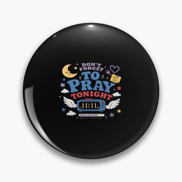 Item preview, Don’t Forget to Pray Tonight • Colorful Faith Reminder Art with Moon, Clock & Heart Elements designed and sold by Bright Nest Studio.